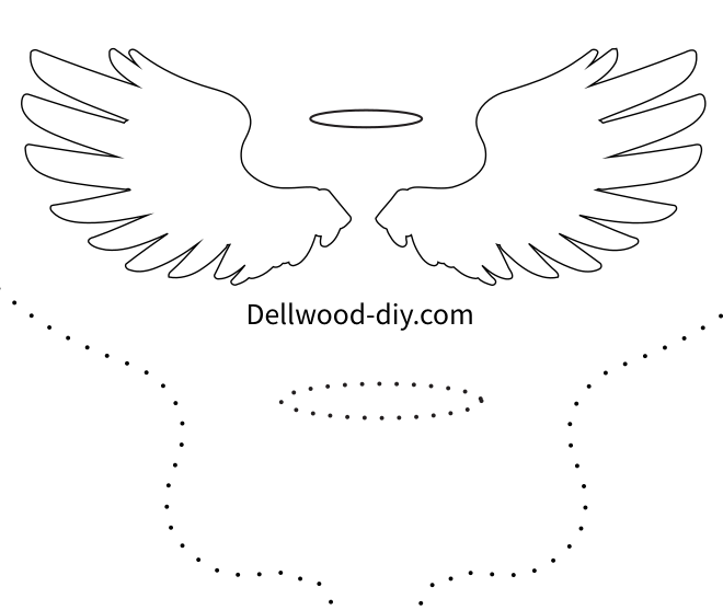 Angel wings string art stencil on paper (A4) or digital (PDF) Party
